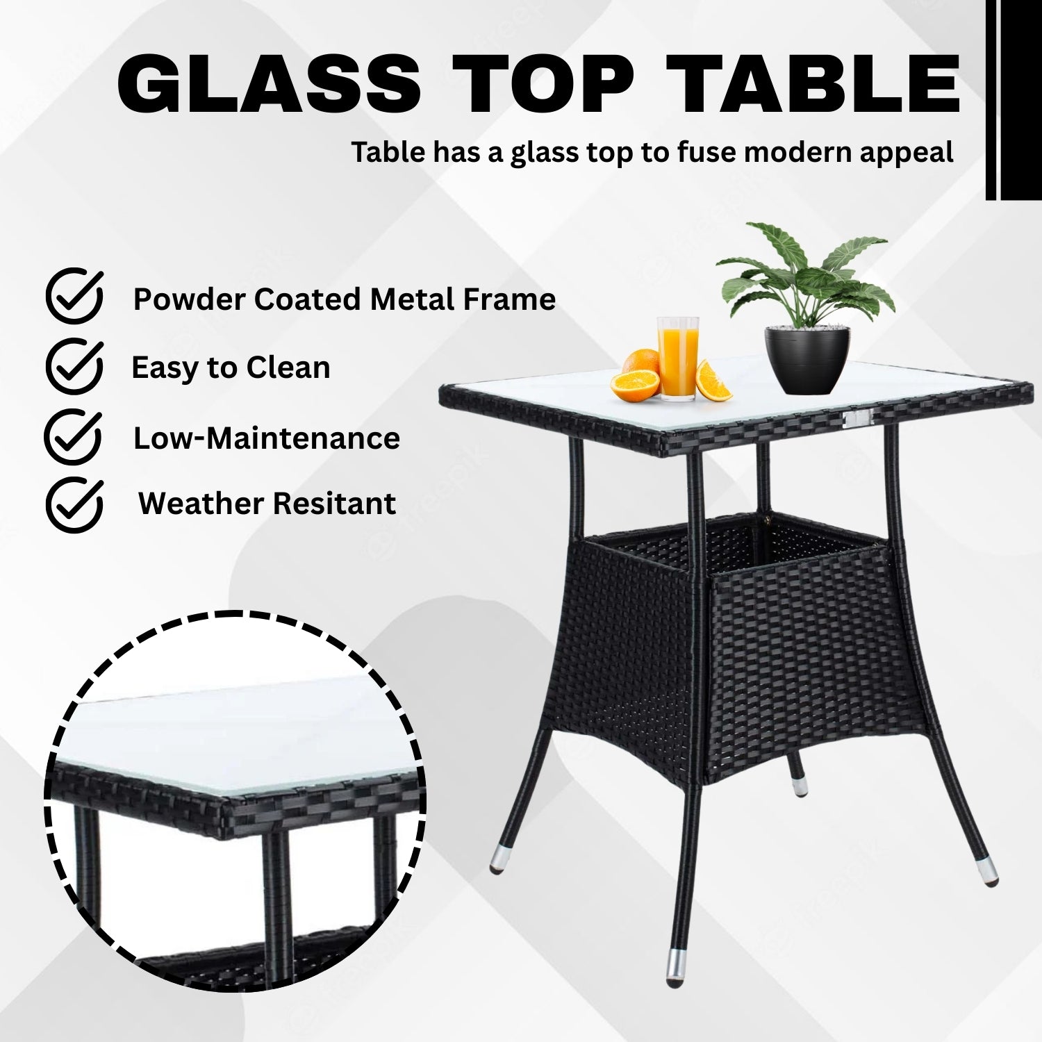 3-Piece Outdoor Rattan Wicker Patio Set