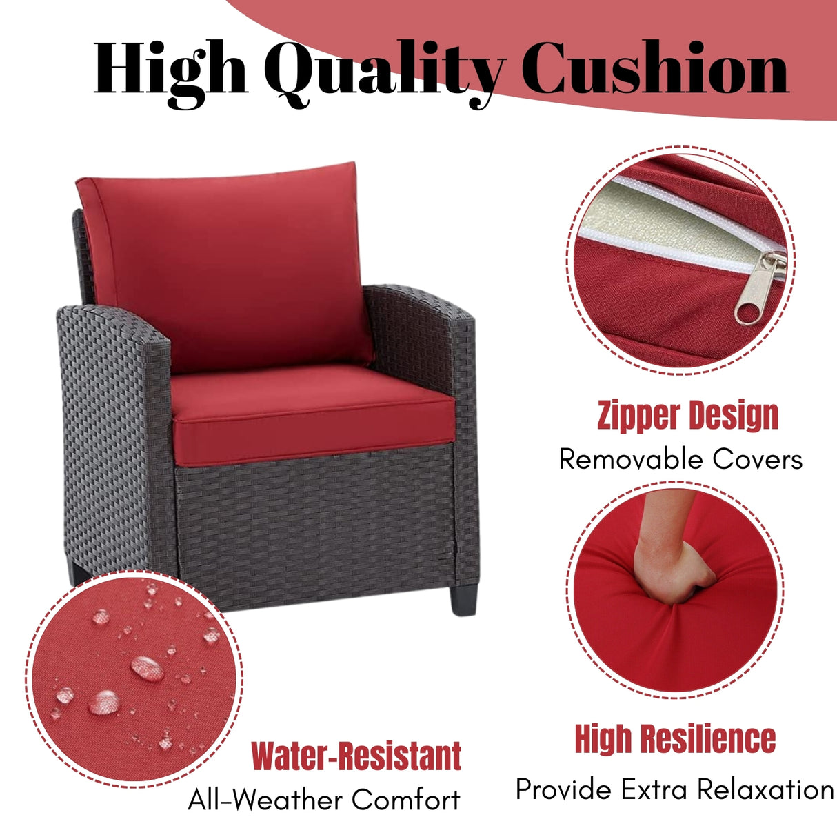 3-Piece Outdoor Rattan Wicker Patio Set