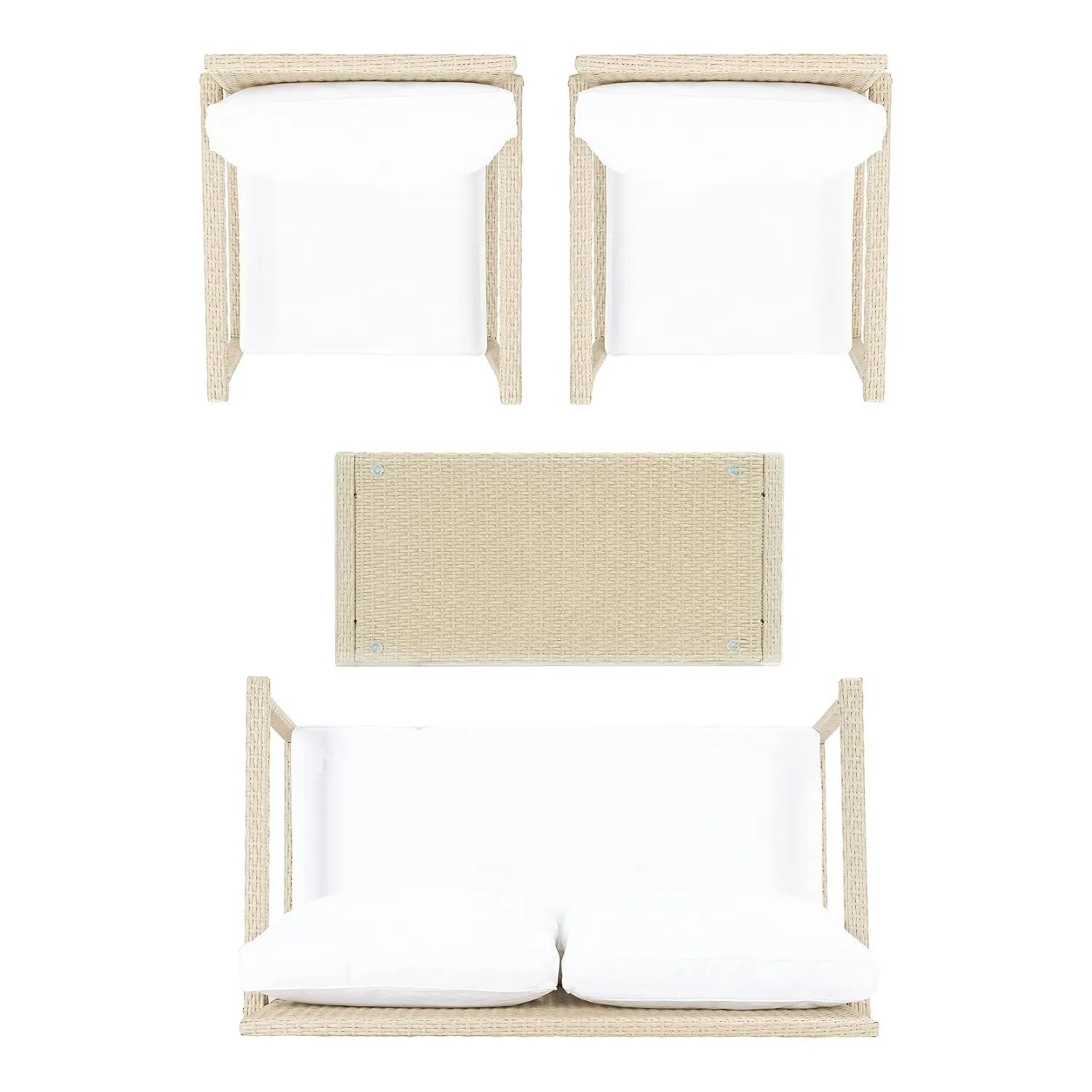 4 Pieces Patio Furniture Set, Outdoor Sectional Sofa