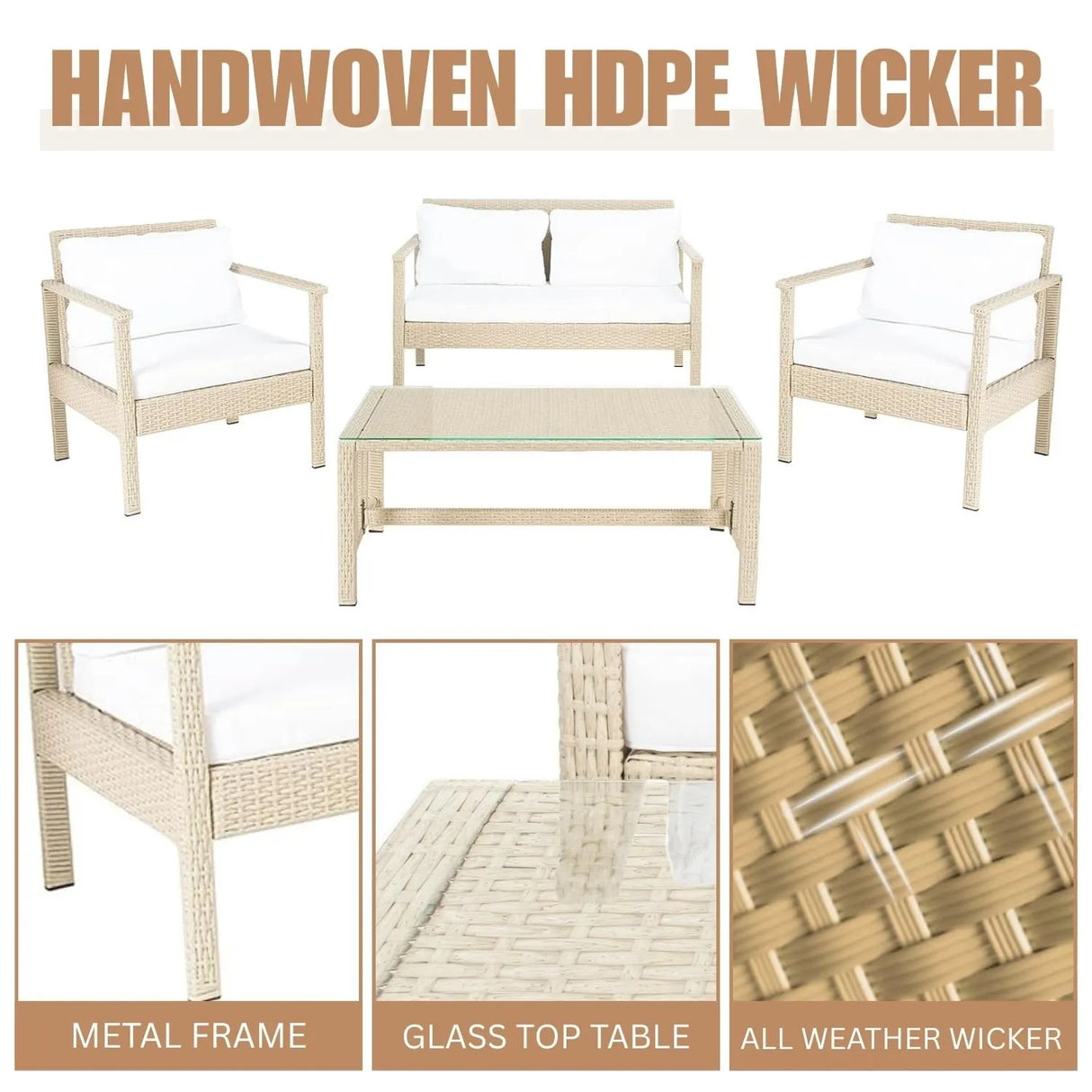 4 Pieces Patio Furniture Set