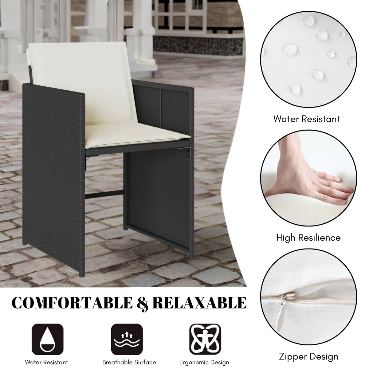 All Weather Wicker Patio Dinning Table Set