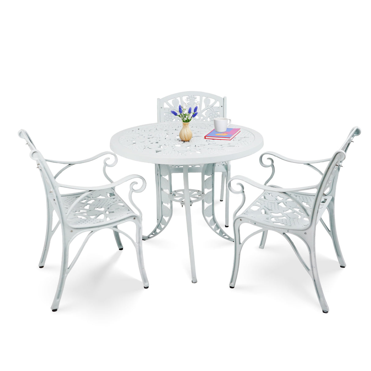 Outdoor 4-Piece Cast Aluminum Patio Bistro Set