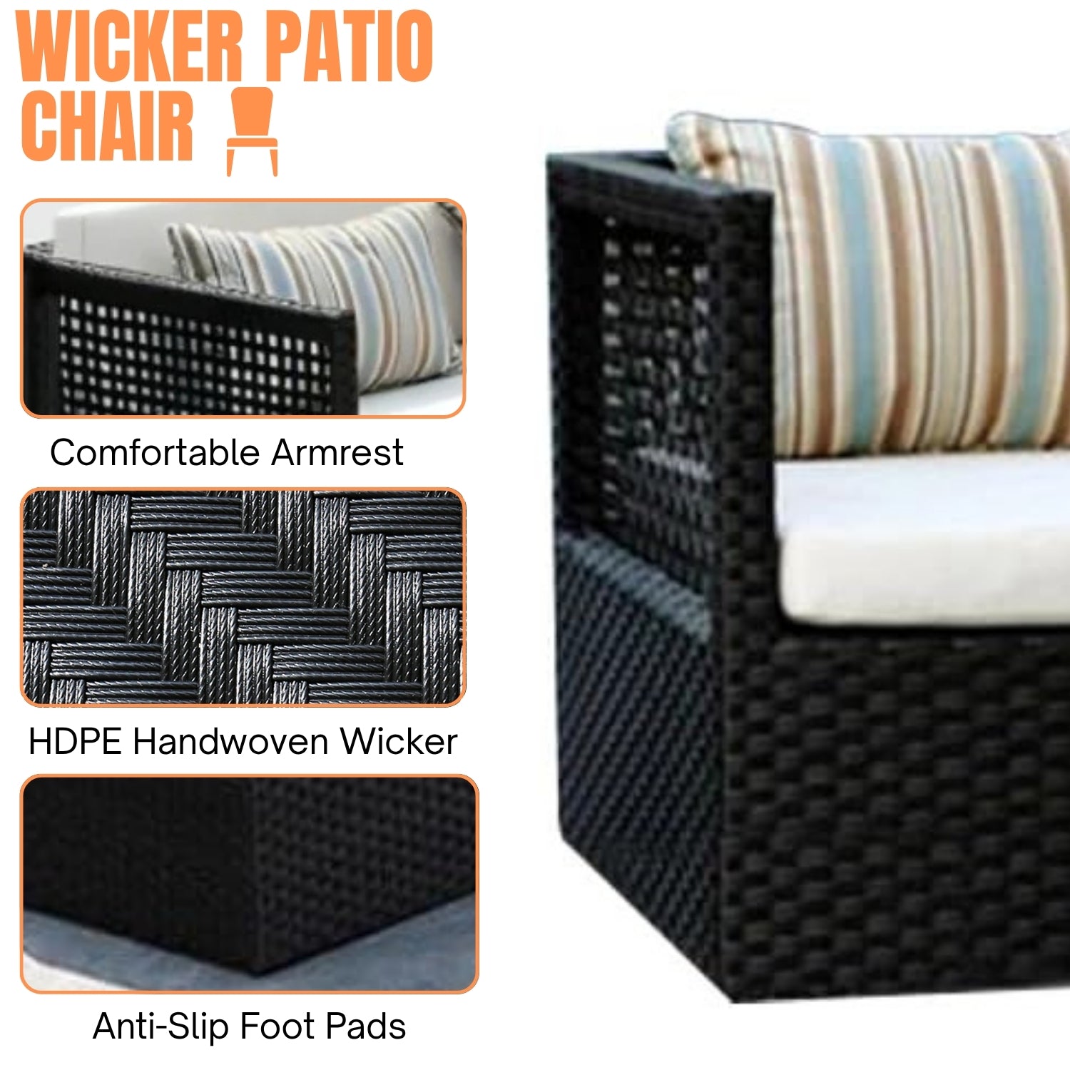 Outdoor Rattan Wicker 4-Seater Sofa Set