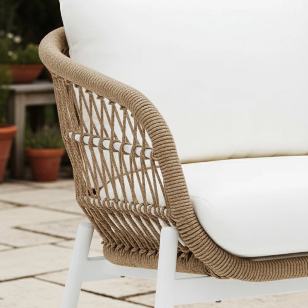 Outdoor 4 Seater Rope Conversation Sofa Set