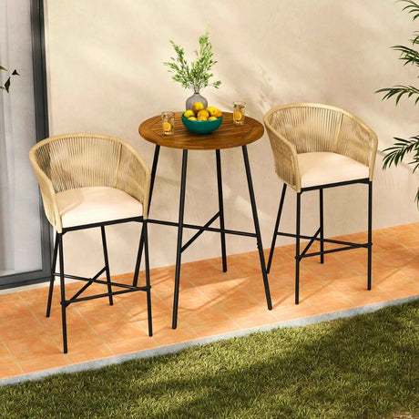 2 Chairs & 1 Table Bar Set