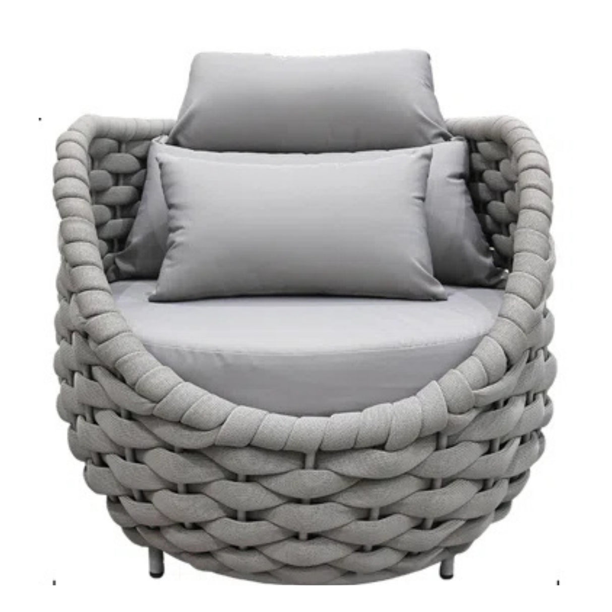 Bird’s Nest Shape 3-Piece Hand-Woven Rope Patio Set