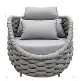 Bird’s Nest Shape 3-Piece Hand-Woven Rope Patio Set
