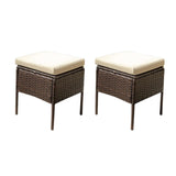 6 Piece Outdoor Patio Furniture Set (Dark Brown & Cream)