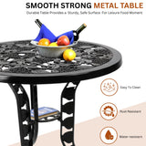 Outdoor Cast Aluminium 5-Piece Patio Bistro Set (Black)