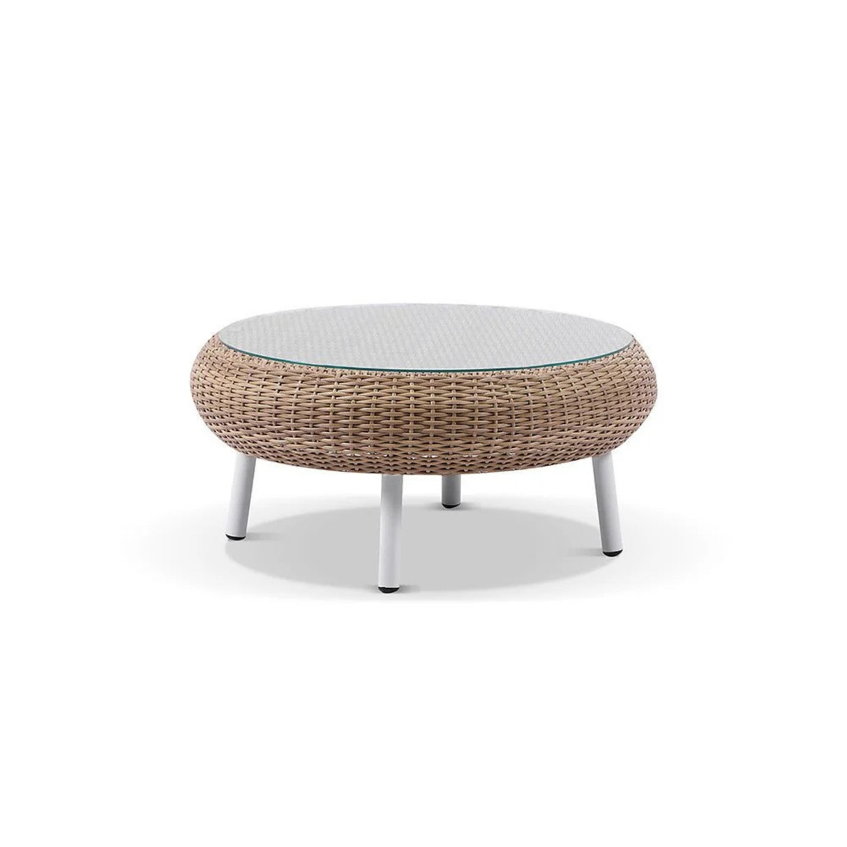 Outdoor Wicker 5-Seater Sofa Set With Glass Top Tables