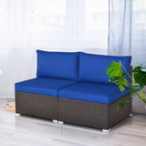 2-Piece Outdoor Wicker Armless Sofa