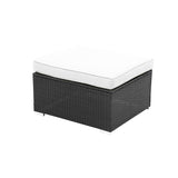 6-Piece Outdoor Conversation Set (Black/Off-White)