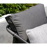 L-Shaped Patio Conversation Sofa Set with Thick Cushions & Side Table (Grey)