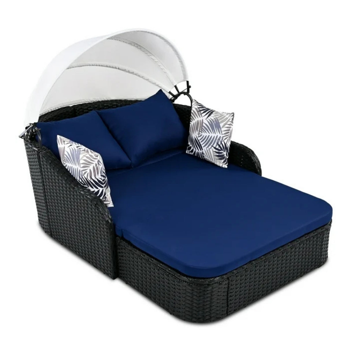 Outdoor Rattan Wicker Double Seater Canopy Daybed