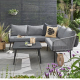 Outdoor Rope  L-Shaped Conversation Sofa Set