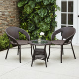 3-Piece Outdoor Rattan Wicker Patio Bistro Set