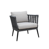 Outdoor Grey Rope 7-Seater Sofa Set With Glass Top Table