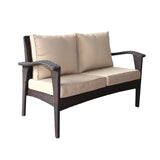 Outdoor Rattan Wicker 1-Piece Loveseat Sofa
