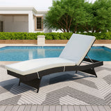 Outdoor All-Weather Wicker Lounger with Cushions