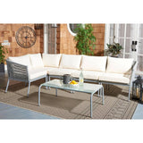 Outdoor Grey Rope L-Shape All Weather Sectional Sofa Set