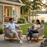 Premium All-Weather Outdoor Rope Sofa Chairs Set (Grey)