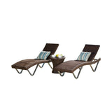 Outdoor Rattan Wicker Lounge Chairs Set of 2 with Matching Side Table