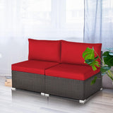 2-Piece Outdoor Wicker Armless Sofa