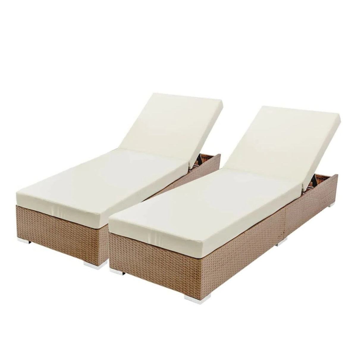 Outdoor 2-Piece Chaise Lounge Chair with Adjustable Settings and Cushions