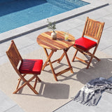 Acacia Wood Foldable Outdoor Bistro Set – 2 Chairs & Round Table