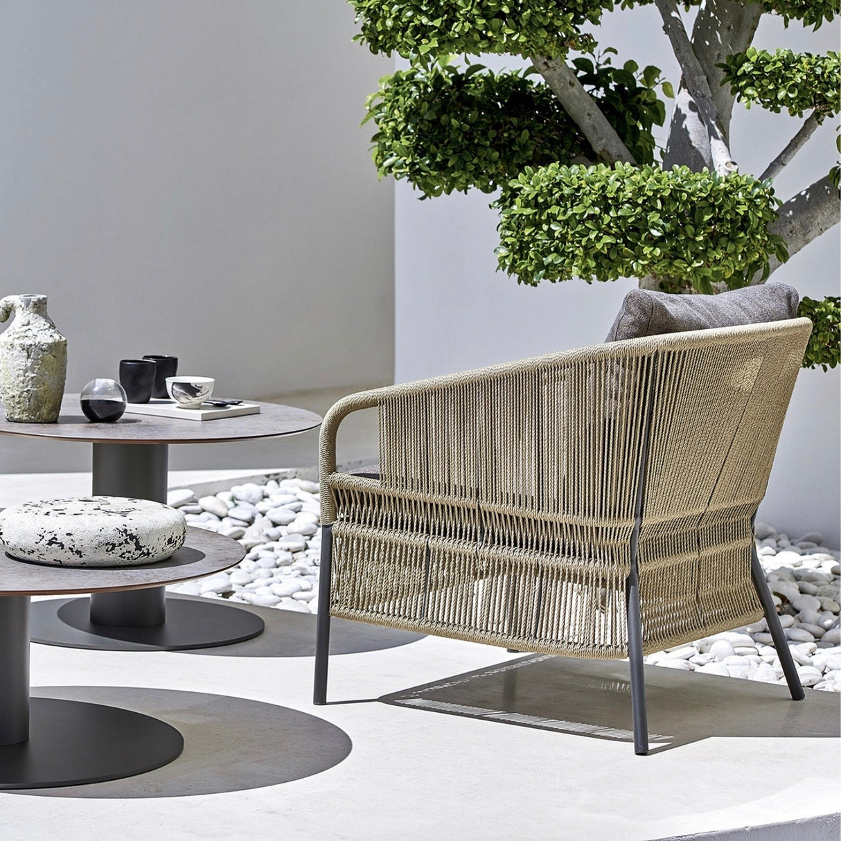 2-Piece Outdoor Rope Single Seater Sofa