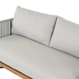 Outdoor 6-Piece Rope Woven Conversation Sofa Set with Wooden Top Table