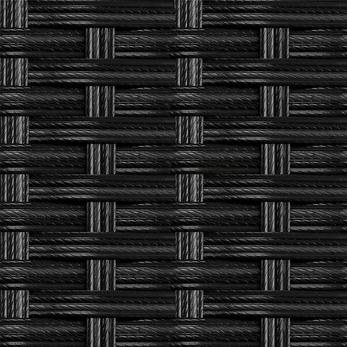 6-Piece Outdoor Wicker Patio Dining Set – Black/Cream