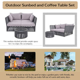 Outdoor Rope 2 Seater Patio Daybed With Side Table