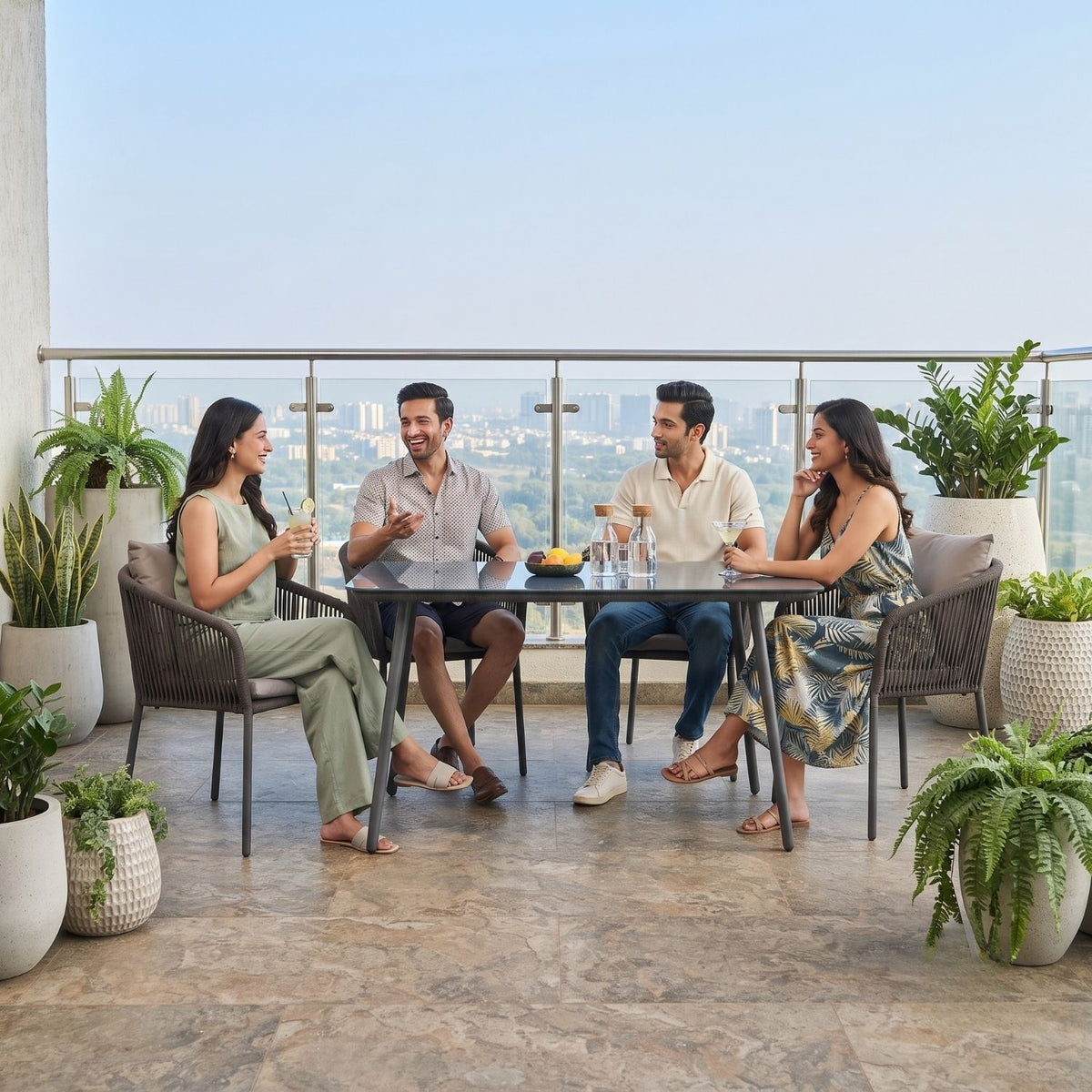 Outdoor Rope 5-Piece Patio Dining Set