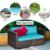 Outdoor All-Weather Rattan Wicker Double Seater Sofa