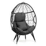 Outdoor All-Weather Wicker Egg Chair (Grey)