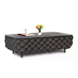 4 Piece Outdoor Rope Sofa Set with Glass Top Coffee Table (Black)