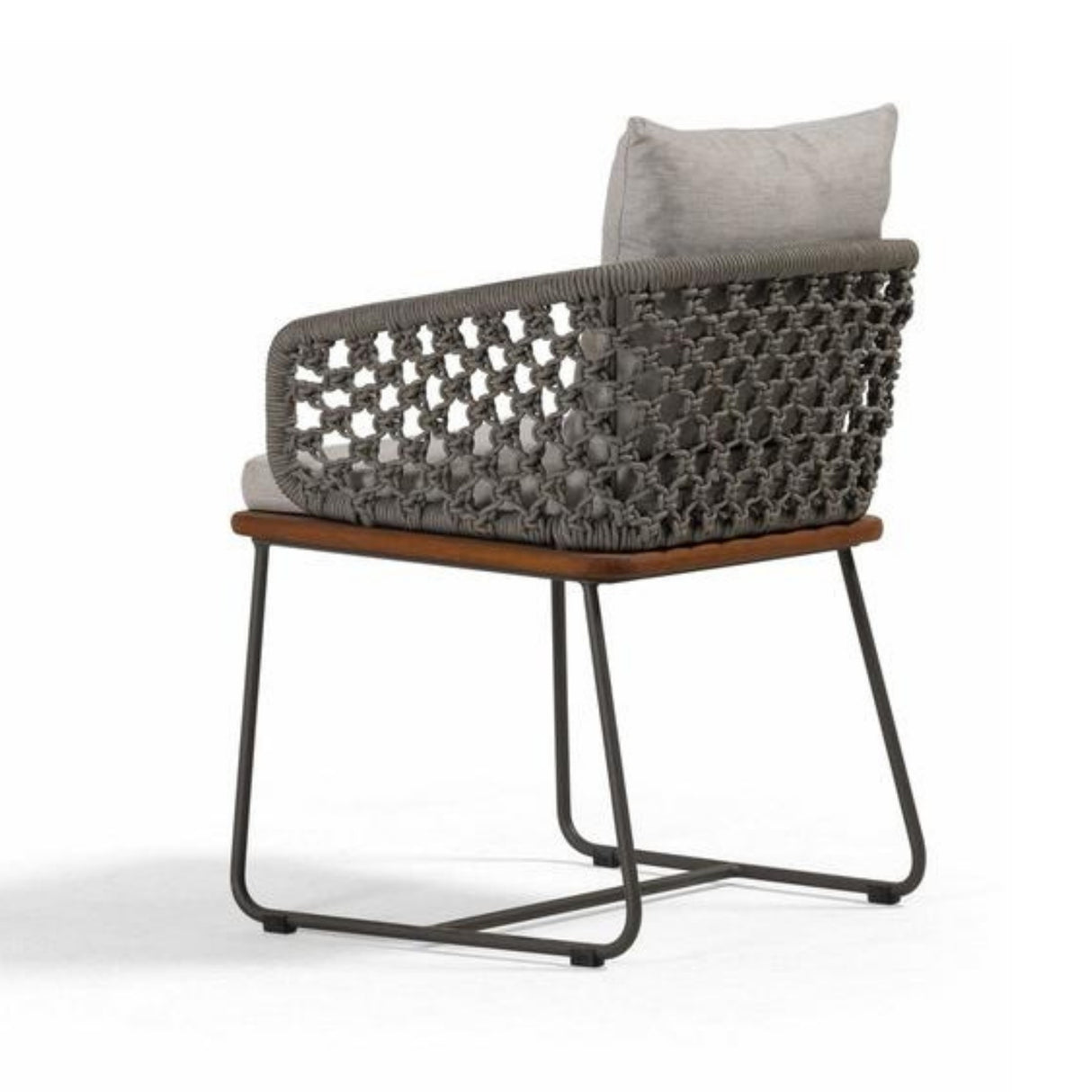 Outdoor Rope 2-Piece Patio Chairs With Wooden Base