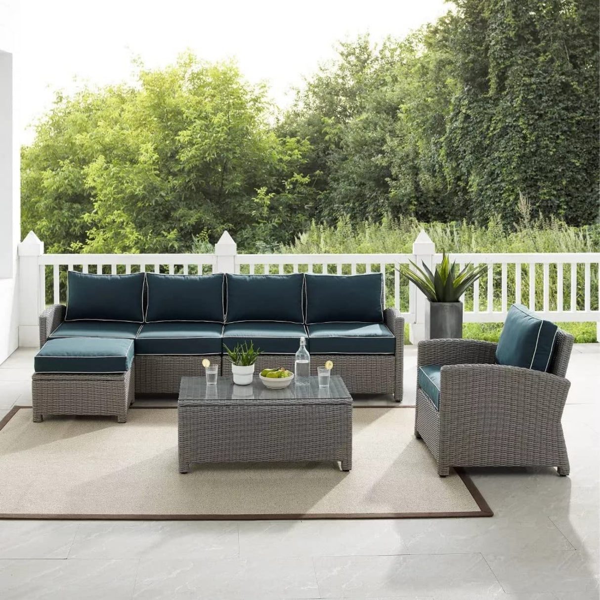 Outdoor Rattan Wicker 6-Seater Sofa Set