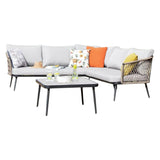 Outdoor L-Shape All Weather Handwoven Rope Sofa Set