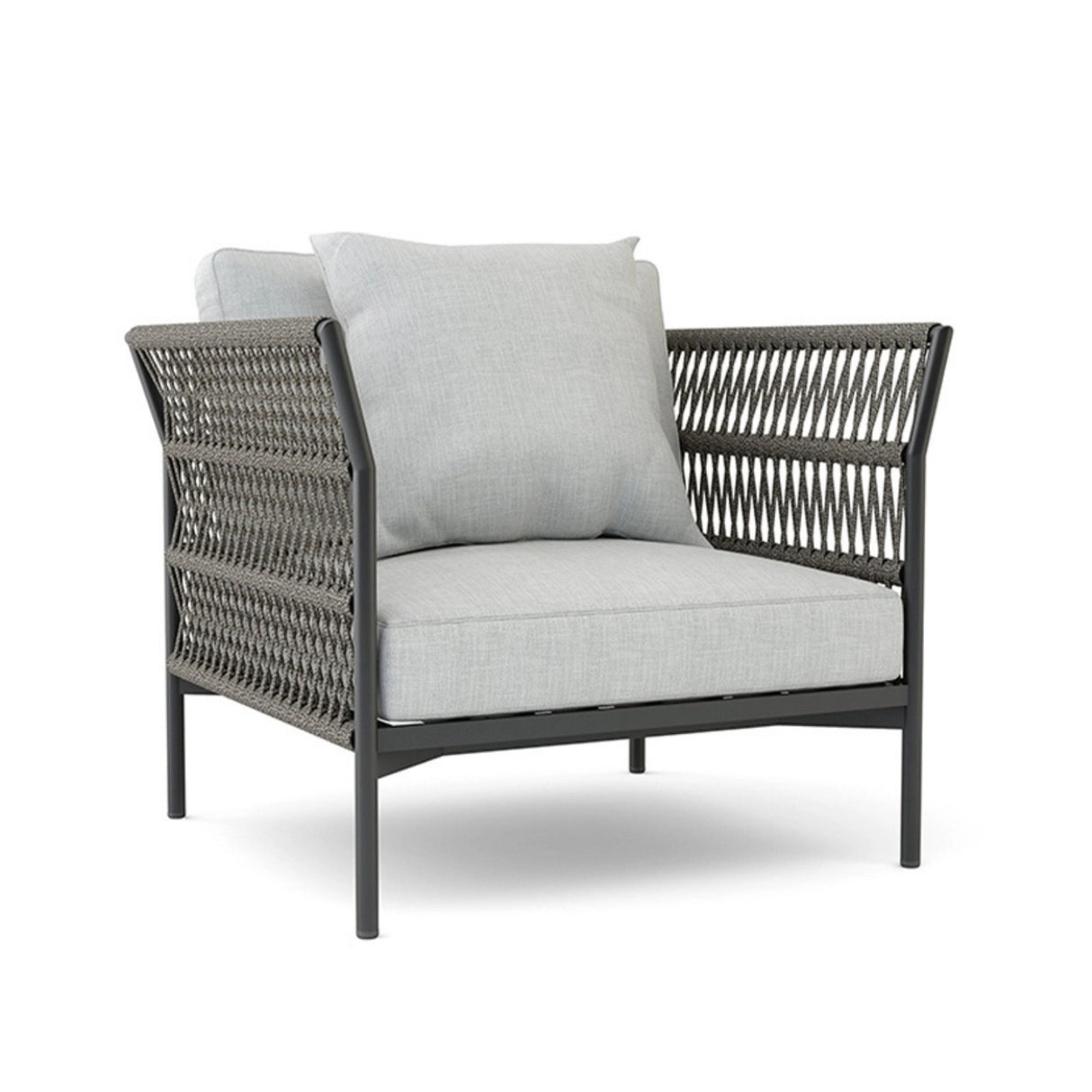 Outdoor Rope 7-Seater Sofa Set With Glass Top Table