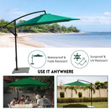 9 Ft Outdoor Offset Cantilever Patio Umbrella with Marble Base
