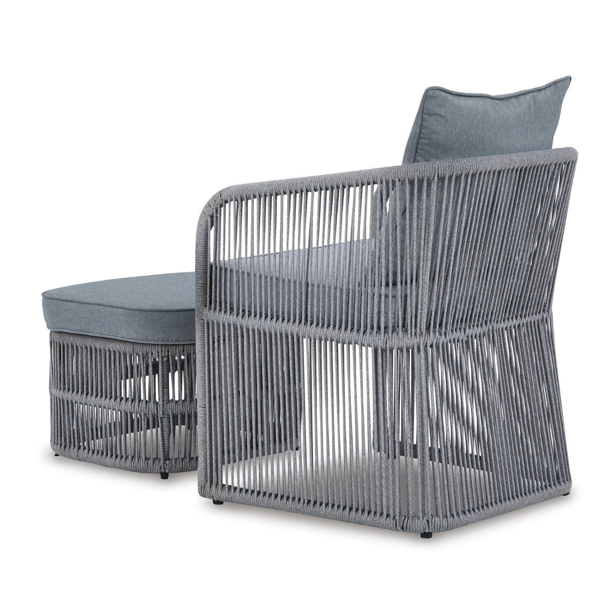 Outdoor 3 Piece Rope Patio Sofa Set (Grey)