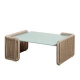 4-Piece Outdoor Rope Patio Conversation Set (Beige & Off-White)