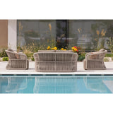 4-Piece Outdoor Braid & Rope Sofa Set (Beige & Dark Cream)