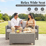 4 Pieces Patio Furniture Set, Outdoor Sectional Sofa