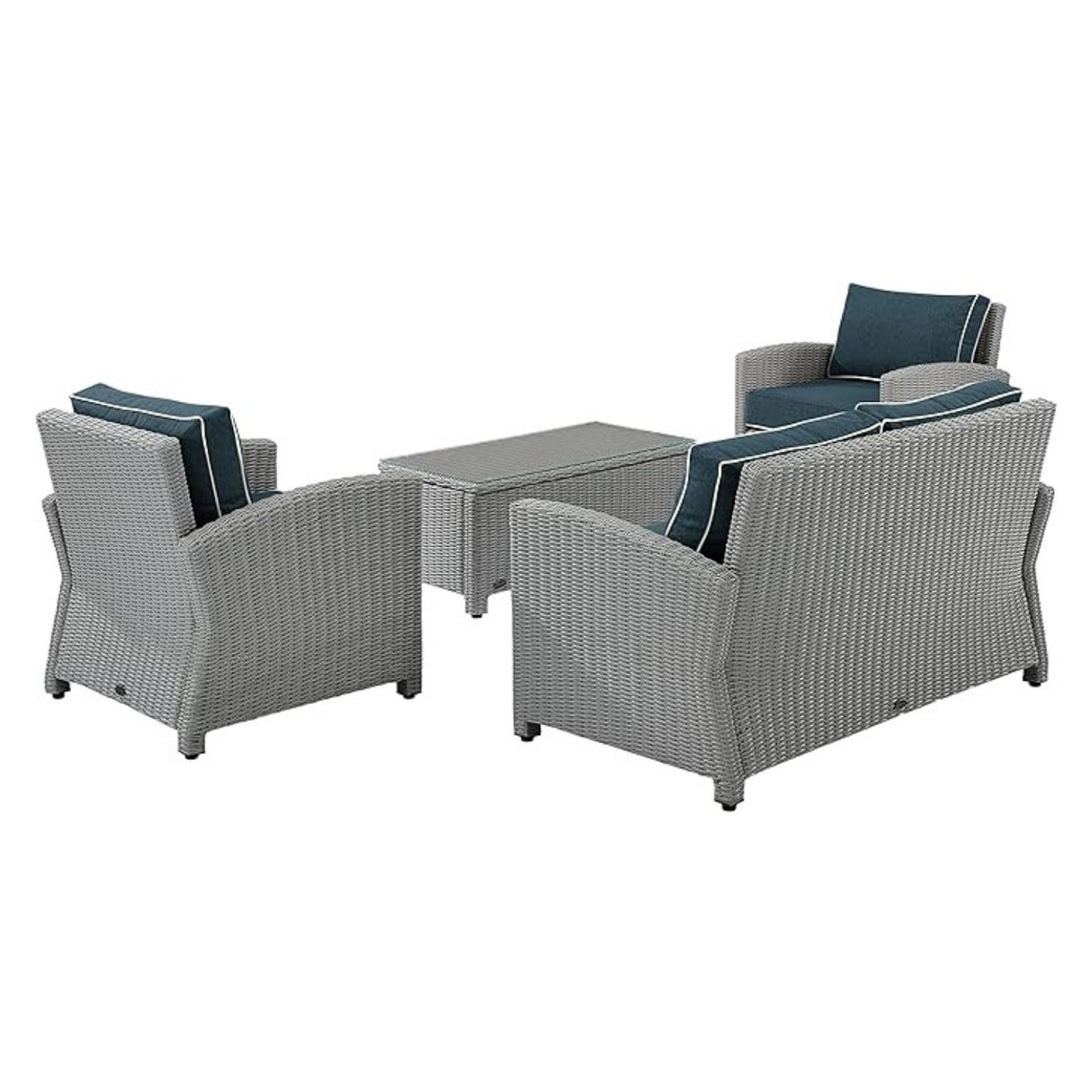 4 Pieces Patio Furniture Set, Outdoor Sectional Sofa