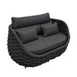 4 Piece Outdoor Rope Sofa Set (Black)