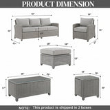 7 Piece Outdoor Wicker Conversation Furniture Set