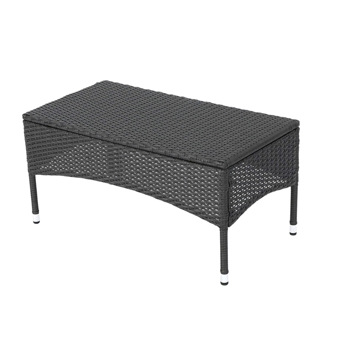 2-Piece Outdoor Rattan Wicker Loveseat Sofa
